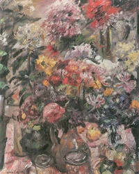 Nature morte avec chrysanthèmes et amaryllis